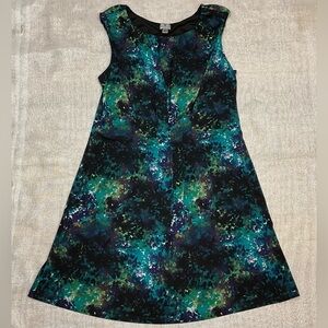 Worthington Watercolor Sleeveless Pleated Fit & Flare Dress Size XL